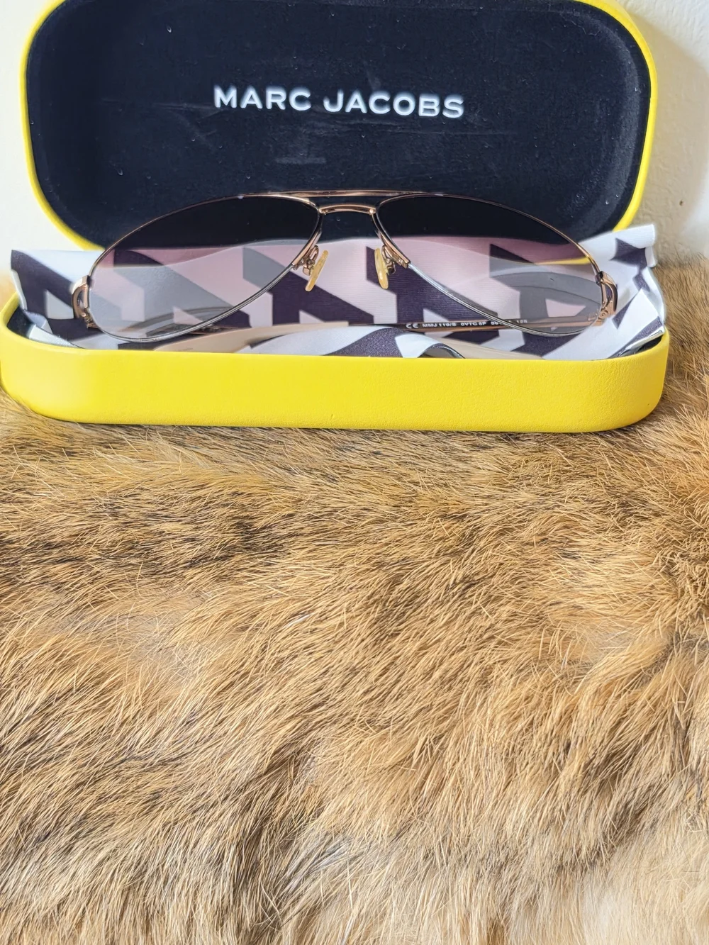 Marc Jacobs Rose Gold Aviator Sunglasses